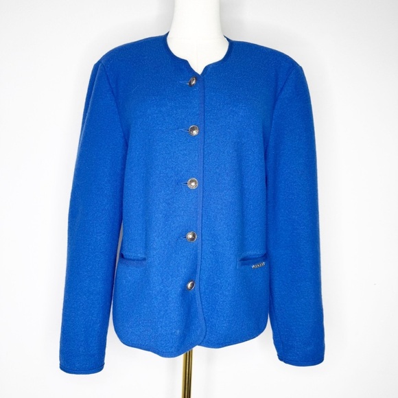 GEIGER Collections Women’s Boiled Wool Jacket Blue Size Medium (38) - Picture 1 of 10